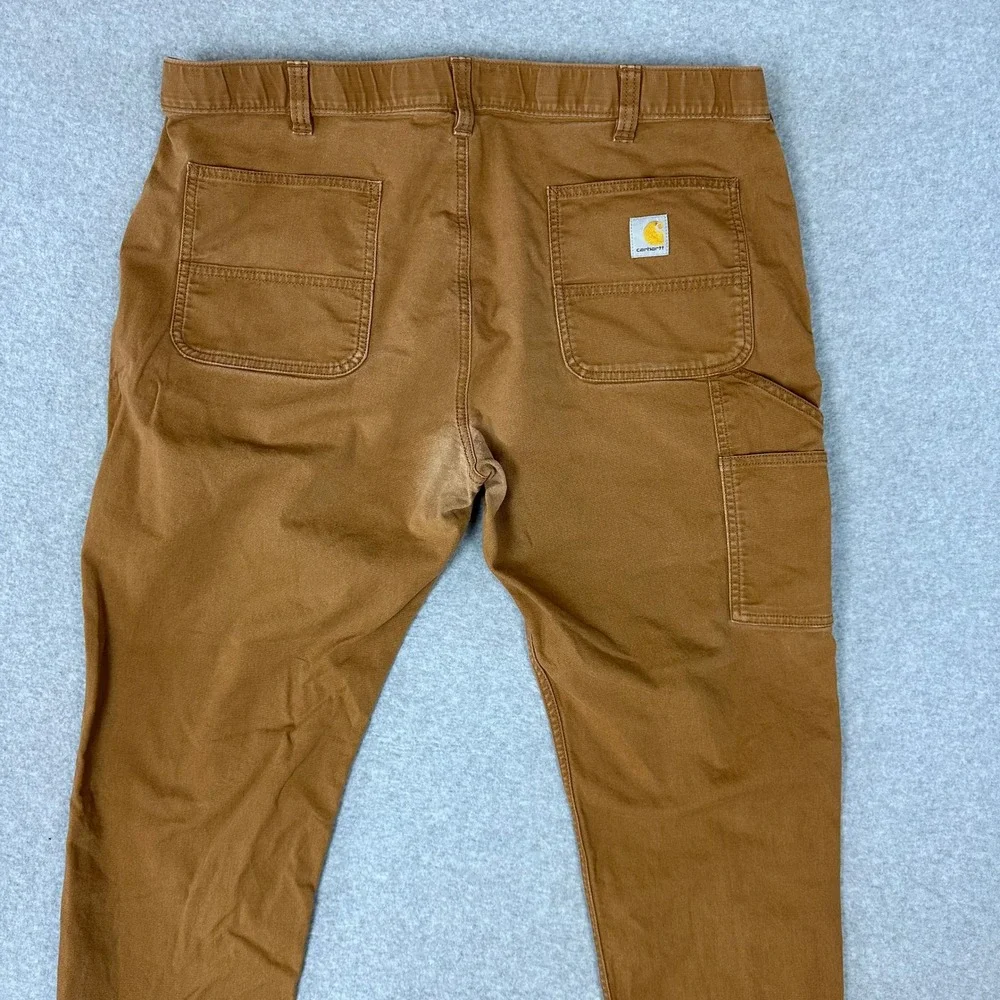 Carhartt Mens Relaxed Fit Canvas Jogger Pants Brown 40 Short Carpenter Utility - Picture 4 of 12